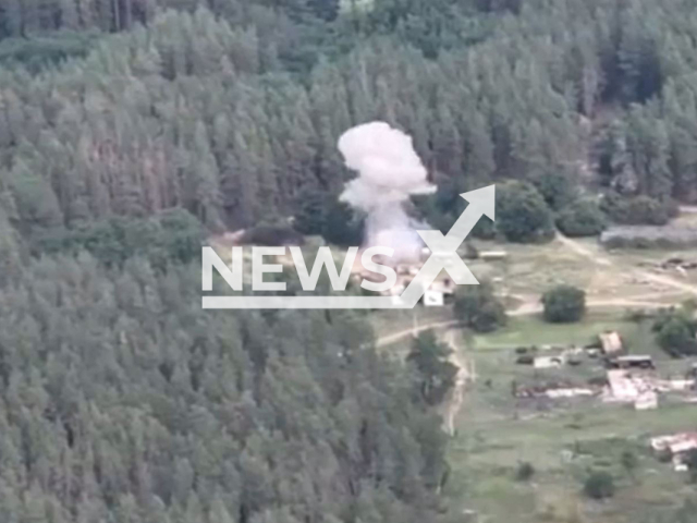 Ukrainian National Guards destroy Russian ammunition depot in the Luhansk region in Ukraine in undated footage.
The footage was released by the Western Territorial Administration of the National Guard of Ukraine on Thursday, Nov. 24, 2022.
Note: Picture is screenshot from a video (@Lviv.ngu.west/Newsflash)