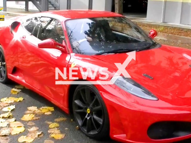 Picture shows a fake Ferrari F430, seized by police, in Asti, Italy, undated. It was handcrafted from a Toyota MR Coupe, by a 26-year-old and seized after it was stopped by police.  Note: Photo is screenshot from a video (GuardiaDiFinanza/Newsflash).