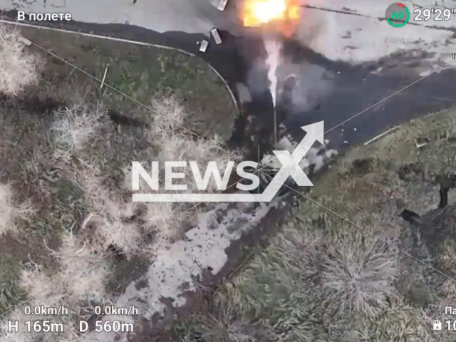 DPR tank shoots near Avdiivka, Donetsk region, Ukraine in undated photo. Tank battalion of the 1st Slavic brigade of the People's Militia of the DPR detected Ukrainian army personnel and equipment and shot at them from closed positions with help of Т-72 и Т-64 tanks. Note: Picture is a screenshot from a video (@nm_dnr/Newsflash)