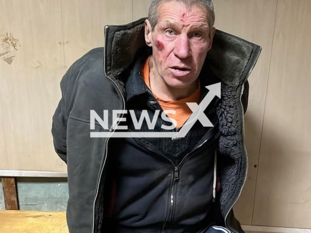 Photo shows a man who attacked a young girl, an employee of a grocery store, with a knife in Nizhnyaya Tura in Sverdlovsk Oblast, Russia, on Tuesday, Nov. 22, 2022. The man then reportedly went to a pizzeria, where he was detained by police. Note: Picture is private (Newsflash)