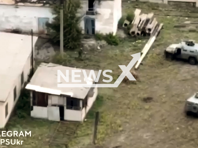 Picture shows Russian military base before it was destroyed by the Ukrainian border guards in Ukraine in undated footage.
The footage released by the State Border Service of Ukraine on Tuesday, Nov. 29, 2022.
Note: Photo is a screenshot from a video. (@DPSUkr/Newsflash).