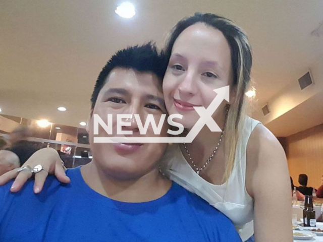 Karen Leylen Oviedo and her partner, Rolando Angel Aquino, pose in undated photo. She is on trial since Monday, Nov, 28, 2022, and is accused of having poisoned her partner and his 9-year-old son with antifreeze in Guaymallen, Argentina.
Note: Private photo.  (Newsflash)