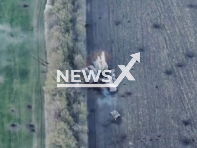 Ukrainian fighters destroy Russian tank on a battlefield in Ukraine in undated footage.
 According to the Ukrainian military authorities Russia lost 2914 tanks since the beginning of the war.
Note: Photo is a screenshot from a video. (@operativnoZSU/Newsflash).