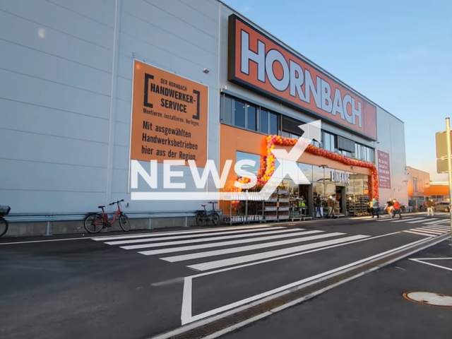 Image shows German DIY-store chain Hornbach, undated photo. A 13-month-old girl died after a loaded shopping cart fell over her in a Hornbach store in the town of Garbsen, in the district of Hanover, in Lower Saxony, Germany. Note: Photo is a screenshot from a video. (Newsflash)