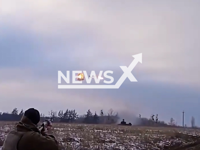 Ukrainian soldiers hit the Russian missile with the German Cheetah anti-aircraft self-propelled artillery system in Ukraine in undated footage.
The footage was released by the Air Force Command of UA Armed Forces on Monday, Dec. 5, 2022.
Note: This picture is a screenshot from the video. (@kpszsu/Newsflash)