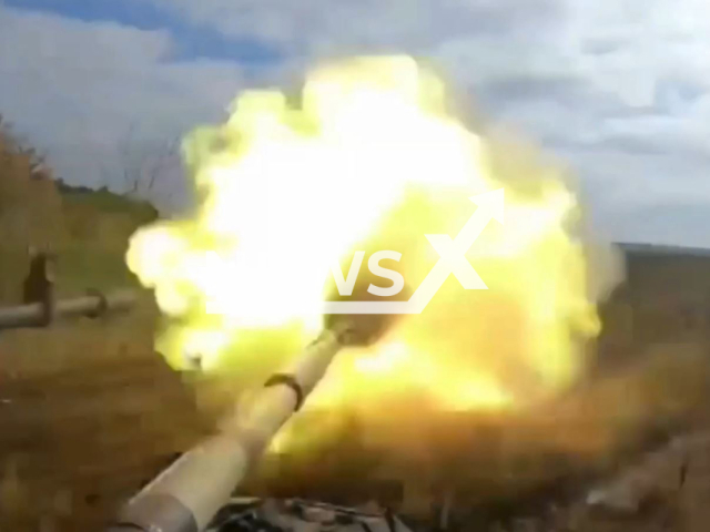 Ukrainian tank shoots at Russian positions in a field area of Luhansk region, Ukraine. The footage was obtained from the 25th brigade of the Ukrainian Air Assault Forces on Sunday, Dec. 4, 2022.Note: Photo is a screenshot from a video (@dshv25opdbr/Newsflashh).