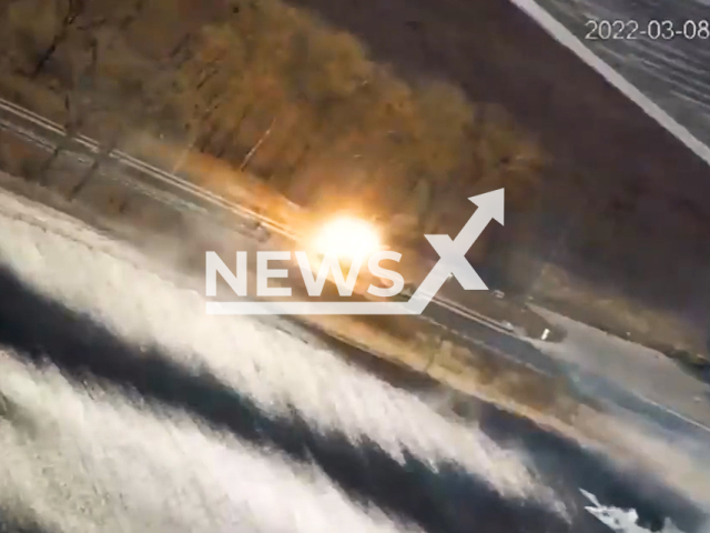 Destruction of equipment and tanks of Russian troops near Borodyanka in Ukraine. on the 8th of March 2022.
Note: This picture is a screenshot from the video.
(@DefenceU/Newsflash)