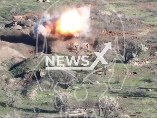 Picture shows an explosion in trench in a field area in Bakhmut, Donetsk region, Ukraine. The footage was obtained from the mobile special group Third Force of Right Sector of Ukraine on Tuesday, Dec. 6, 2022. Note: Picture is a screenshot from a video (@The3rdForceUA/Newsflash)