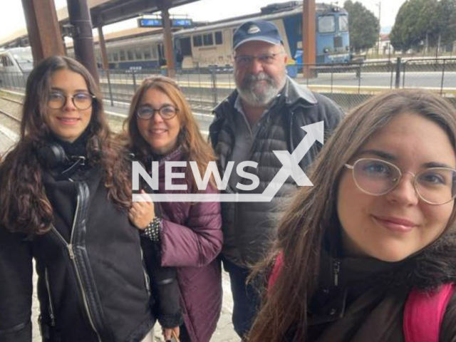 Erasmus student Alicia Rodriguez Rodriguez,  her parents, Pepe Rodriguez and Maria del Carmen Rodriguez, and her 15-year-old sister, Cristina, pose in Romania,  undated. The family died in a tragic traffic accident  when a driver tried to overtake when it was prohibited, hitting the family's car  in Sibiu, Romania,  on Sunday, Dec. 4, 2022.
Note: Private photo.  (Newsflash)