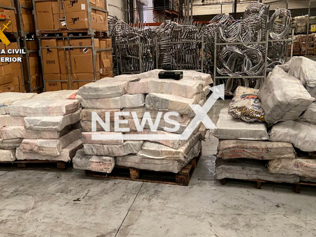 Picture shows 2,000 kilogrammes of cocaine seized in November 2020 in the port of Algeciras, Spain, from the organization led by El Tigre. Police arrested Alejandro Salgado Vega, 44, known as El Tigre, the most active Spanish cocaine trafficker internationally in Dubai, UAE, in December, 2022. Note: Picture is a screenshot from a video (Newsflash)
Note: Police photo. (Newsflash)