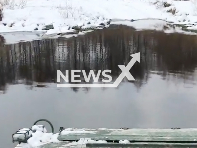 Ukrainian Soldiers crossing river with Armoured vehicles and heading to the front in Ukraine in undated footage.
The footage was released by the Office of Strategic Communications on Tuesday, Dec. 13, 2022.
Note: Picture is a screenshot from a video (@AFUStratCom/Newsflash)