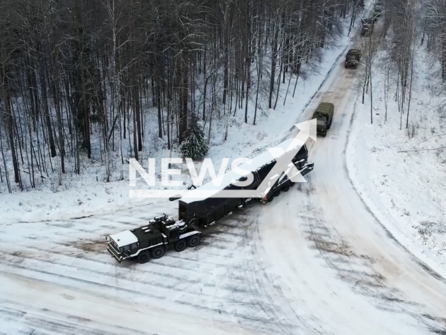 Picture shows Russian Yars intercontinental ballistic missile being escorted to the silo launcher at the Kozelsky missile formation in the Kaluga region in Russia on Wednesday, Dec. 14, 2022.
Yars is a Russian MIRV-equipped, thermonuclear armed intercontinental ballistic missile first tested on May 29, 2007, after a secret military project.
Note: Picture is a screenshot from a video (Ministry of Defense of Russia/Newsflash)