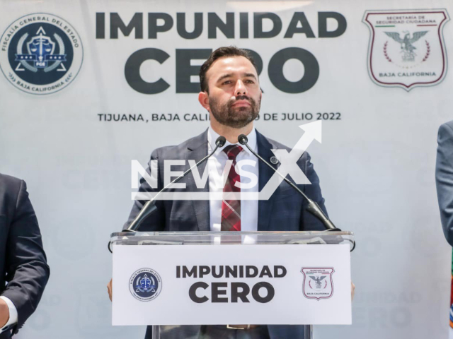 The Attorney General of the State of Baja California Ricardo Ivan Carpio, poses in undated photo. He stated that the killer has been fully identified by local authorities, but they have not found him,  in December, 2022. Note: Government photo.  (Ricardo Ivan Carpio/Newsflash)