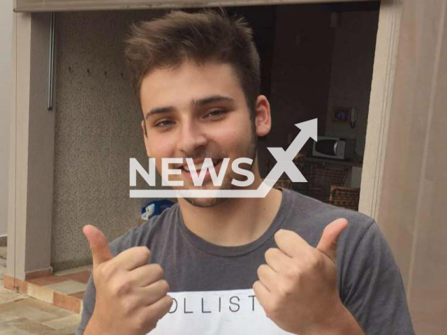 Samuel Marcaccini Ribeiro poses in an undated photo. He reportedly died after falling from the third floor of a building in Pouso Alegre, in the south of Minas Gerais, Brazil, Friday, Dec. 9, 2022. Note: Picture is private (@samuel.marcaccini/Newsflash)