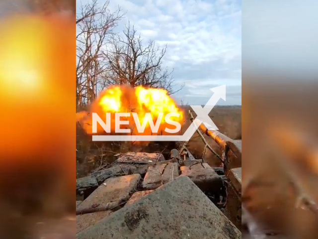 Russian soldier films the destruction of his tank while he was riding in it in Ukraine in undated footage.
The tank, filmed from the point of view of the soldier, can be seen being severely damaged in an explosion. 
Note: Picture is a screenshot from a video (@troskhidzsu/Newsflash)