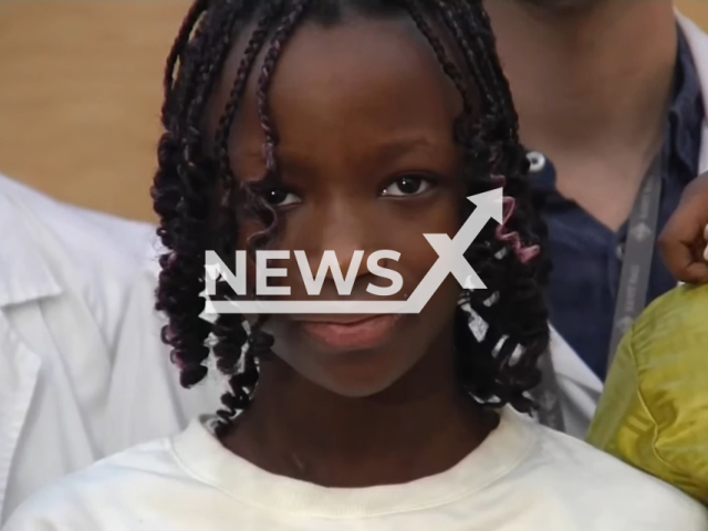 Diama Ndiaye, 11,   poses in undated photo. She was cured of her sickle cell disease, by a umbilical cord and marrow donation   her  sister Sokhna, 3,  who was born from a genetic diagnosis program at the Sant Pau Hospital in Barcelona, Spain.  
Note: Photo is a screenshot from a video. (Newsflash)