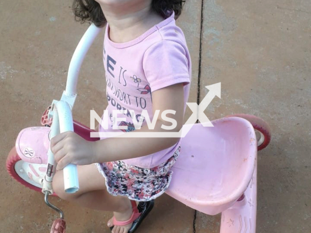 Agatha Maria de Sousa 
 poses  in undated photo. Educator Elaine Barbosa de Sousa was  murdered along with her 3-year-old daughter Agatha  by her husband military police officer Rafael Martins Mendonca, who also shot her other daughter, in Rio Verde, Brazil,  on Wednesday, Dec. 14, 2022. Note: Private photo.  (Newsflash)