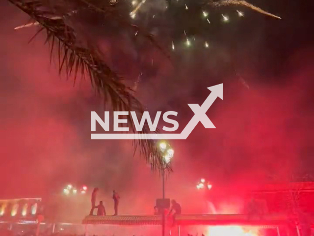 French fans celebrate France's win over Morocco in the World Cup, in Nice, France in undated footage. Martins Gomes, 18, believes France will be victorious in the final against Argentina. Note: Picture is a screenshot from a video (@_sandro_mg/Newsflash)