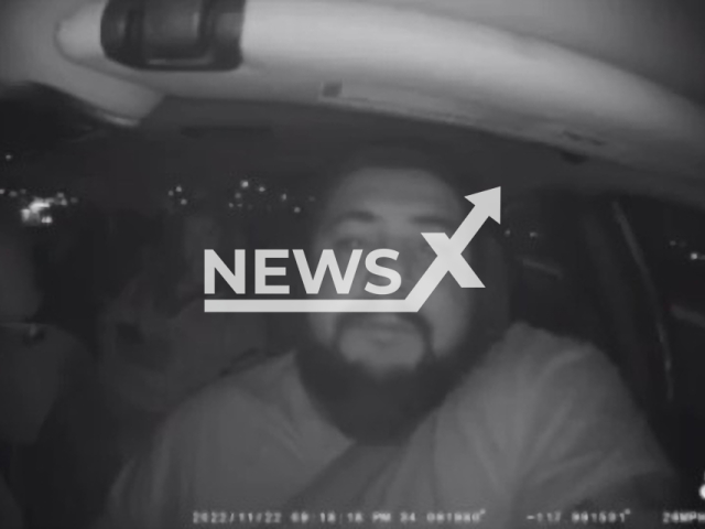 Eddie Navarrette, 39, an uber driver from Baldwin Park, drives his car on Tuesday, Nov. 22, 2022. Eddie dropped off the woman after her boyfriend canceled the ride while it was in progress. Note: Picture is a screenshot from a video (@eddieneverready/Newsflash)