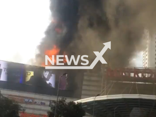 Shopping centre is on fire, in Levent, in Istanbul, Turkey, on Friday, Dec. 16, 2022. According to the fire brigade, there were no casualties. Note: Picture is screenshot from a video (@feyziakmak/Newsflash).