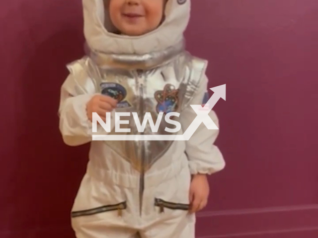 The footage shows the little astronaut auditioning for the job at U.S. Special Operations Command Europe, undated. U.S. Special Operations Command Europe shared this video and wished happy birthdays to the little boy on their Facebook page. Note: The picture is a screenshot from the video. (U.S. Special Operations Command Europe/Newsflash)