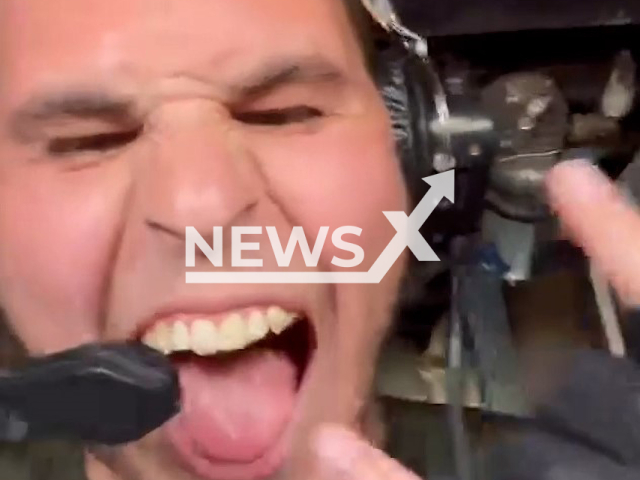 Ukrainian pilot salute with horn sign while firring missiles at the Russian military positions in Ukraine in undated footage.
The footage was released by the Ground forces of the Armed Forces of Ukraine on Thursday, Dec. 22, 2022.
Note: This picture is a screenshot from the video. (@UkrainianLandForces/Newsflash)