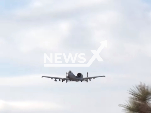 The  Squadron A-10 Thunderbolt II in action over the Nevada Test and Training Range, undated. Note: This picture is a screenshot from the video. (United States Air Force/Newsflash)