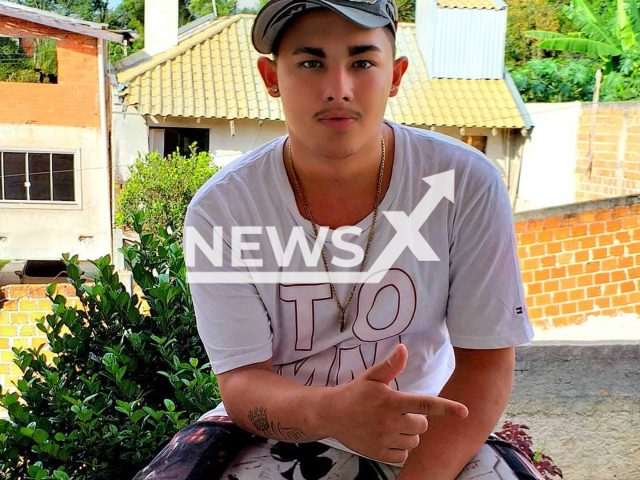 Kauan Gabriel Chalegre Arruda, 17,  poses in undated photo.  He was killed with a stab wound to the heart allegedly by  his 36-year-old  father, in Curitiba, Brazil,  on Tuesday, Dec. 20, 2022 

Note: Private photo.  (Newsflash)