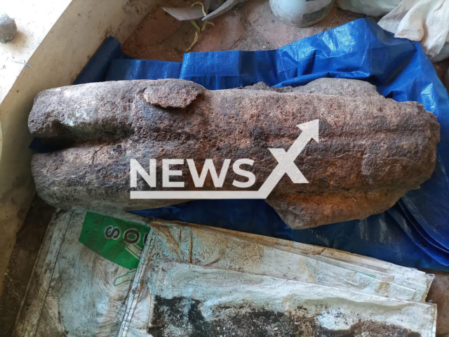 Picture shows the back of the statue, found at  the Oxkintok Archaeological Zone, Mexico. The statue has two representations: that of a body of a naked man, with disproportionate anatomical features  on the front side and on the back, the representation of a phallus, 
Note: Licensed photo.  (Luis Pantoja, INAH-Yucatan/Newsflash)