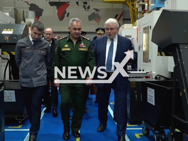 Russian Defence Minister Sergei Shoigu visits the defense-industrial complex Concern "Kalashnikov" in Izhevsk in Udmurtia in Russia in undated footage.
The footage was released by the Russian MoD on Friday, Dec. 23, 2022. Note: This picture is a screenshot from the video. (@mod_russia/Newsflash)