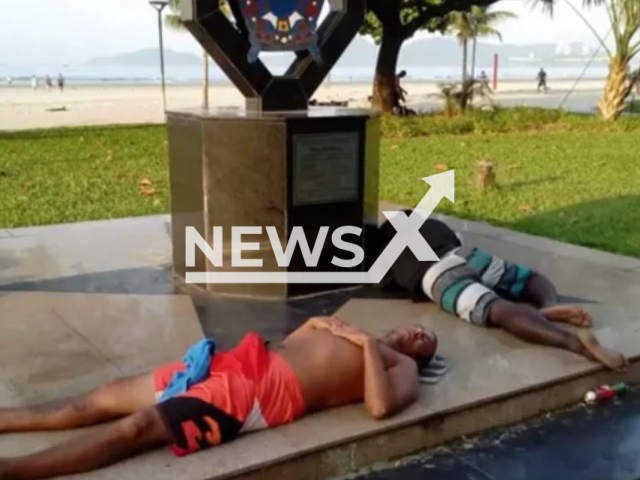 Picture shows Julio Cesar Corato Vitor, 38, (left) homeless in a news report, in Santos, Brazil, undated. His mother Sandra Corato, 59, saw him on TV and is looking for her son. Note: Private photo.  (Newsflash)