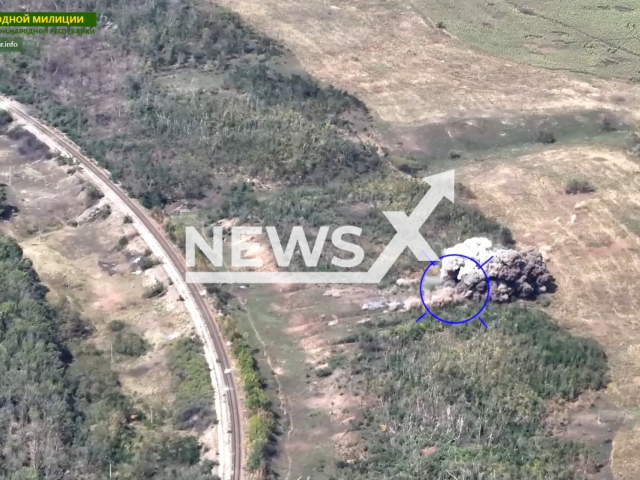 Picture shows an explosion in a field area in Lysychansk, Luhansk region, Ukraine. The footage was obtained from the People's Militia of the LPR on Tuesday, Dec. 27, 2022. Note: Picture is a screenshot from a video (@millnr/Newsflash)