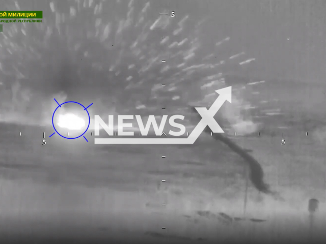 Picture shows explosions at Ukrainian positions in a field area in Lysychansk, Luhansk region, Ukraine. The footage was obtained from the People's Militia of the LPR on Thursday, Dec. 29, 2022. Note: Picture is a screenshot from a video (@millnr/Newsflash)