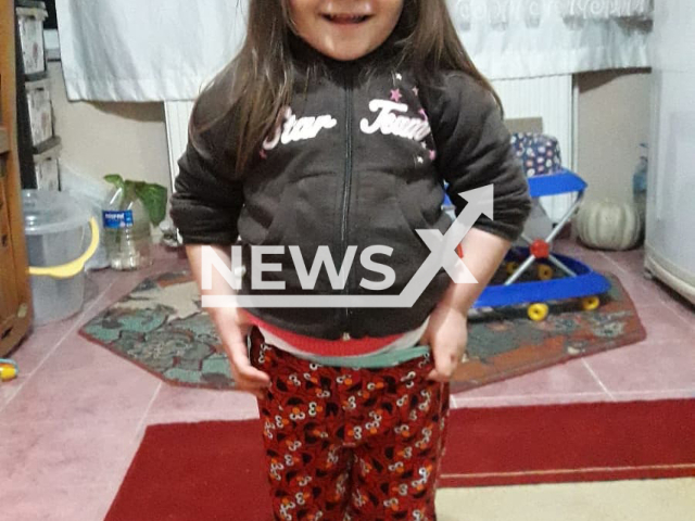 Sukran Nur Ipek, 3, (pictured) died of internal bleeding after her mother Meryem Dogan, punched her in the stomach in Tekirdag, Turkey on, 18th March 2020. Note: Private picture (@yakupipek3466/Newsflash)