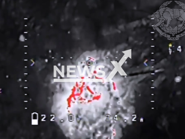 Ukrainian drone operators hit Russian tank at night in Bakhmut, Donetsk Oblast, Ukraine. The footage was obtained from the Command of the Special Operations Forces of the Armed Forces of Ukraine on Thursday, Dec. 29, 2022.
Note: This picture is a screenshot from the video.
(@usofcom/Newsflash)