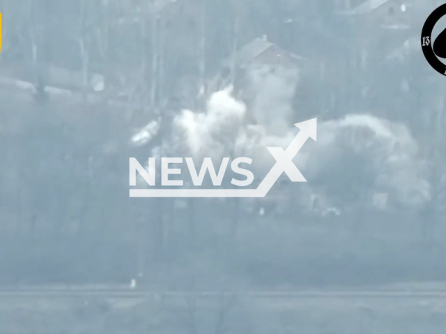 Picture shows an explosion of Russian stronghold located in a residential building in the Bakhmut direction, Donetsk region, Ukraine in undated footage. The footage was obtained from the 28th brigade of the Ukrainian Ground Forces on Wednesday, Jan. 4, 2023. Note: Picture is a screenshot from a video (@28brigade/Newsflash)