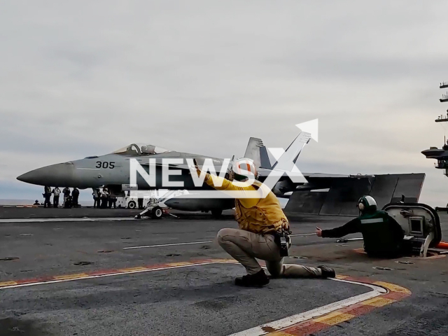 Sailors aboard the USS Nimitz (CVN 68) conduct flight operations in the Pacific Ocean on Wednesday, Dec. 28, 2022. The USS Nimitz is a supercarrier of the United States Navy and the lead ship of her class. Note: Photo is a screenshot from video (US Navy/Newsflash)