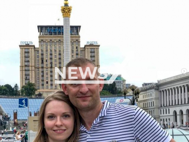 Anna Khobta (left) who lives in Argentina, in a photo with her brother Oleksandr Khobta (right) who lives in Kiev, Ukraine and who was captured by the Russian soldiers. Note: Private photo(@annakhobta/Newsflash).