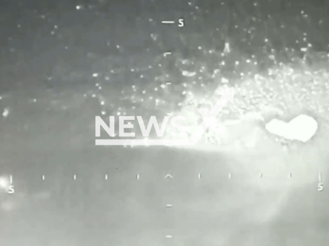 Picture shows an explosion at Ukrainian positions in Ukraine in undated footage. The footage was obtained from the People's Militia of the DPR on Monday, Jan. 9, 2023. Note: Picture is screenshot from a video (@nm_dnr/Newsflash).