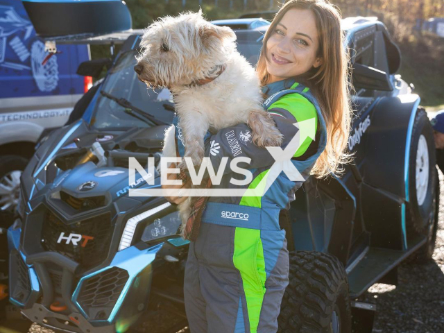 Italian driver Rebecca Busi poses during the Dakar rally   in undated photo. She uses OnlyFans money to participate in the  Dakar rally in January, 2023.
Note: Private photo.  (@rebeccabusi33/Newsflash)