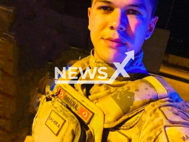 Specialist Sergeant Dogukan Tok, 23, lost his life when the gun that he used to prank his fiancee, went off in Hatay, Turkey on 12th March 2022. Note: Private picture (@doguqantoq/Newsflash)