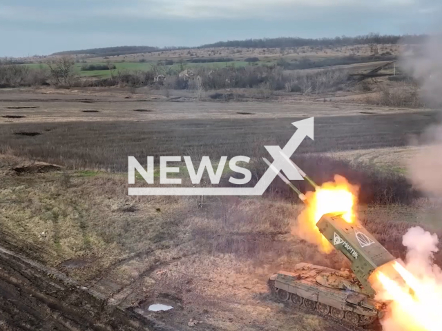 Russian TOS-1 "Solntsepek" fire rockets at the Ukrainian military positions in Ukraine in undated footage.
The footage released by the Russian MoD on Wednesday, Jan. 11, 2023. Note: This picture is a screenshot from the video. (Ministry of Defense of Russia/Newsflash)