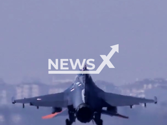 This footage shows Turkey Air Force pilots landing an F-16 Fighting Falcon aircraft, undated. The F-16 is a highly-maneuverable multi-role fighter aircraft that can perform missions in any type of weather conditions that was initially developed for the US Air Force. Note: Picture is a screenshot from a video. (@tcsavunma/Newsflash)