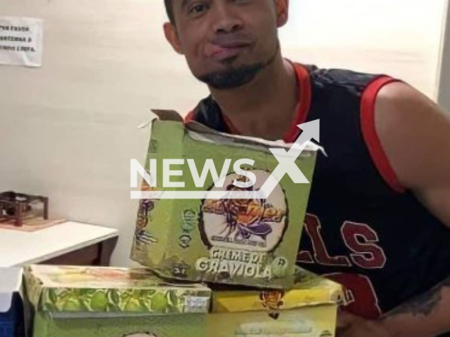 Goalkeeper Bruno Fernandes, who was jailed for organising the murder of his ex-lover in 2013,   decided to open a cafeteria to sell acai on the outskirts of Sao Pedro da Aldeia, Brazil. Note: Private photo. (Newsflash)