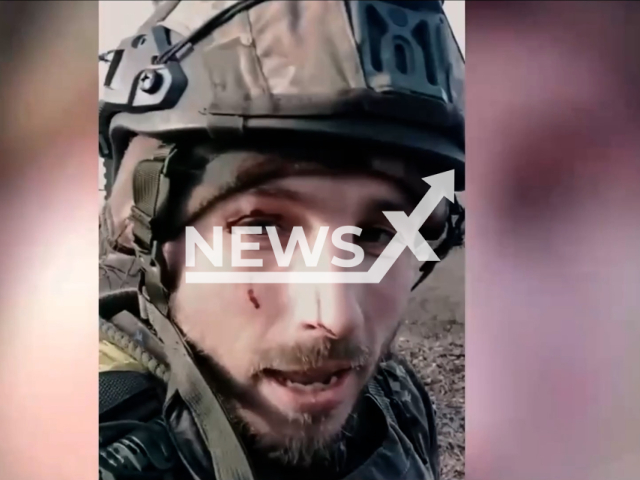 Description: Picture shows a wounded fighter of pro-Ukrainian the Kastuś Kalinoŭski Regiment formed from Belarusian volunteers near Bakhmut, Donetsk region, Ukraine in undated footage. The footage was released by the Kastuś Kalinoŭski Regiment on Tuesday, Jan. 17, 2023. Notes: Picture is screen from a video.(@belwarriors/Newsflash)