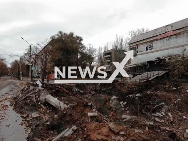 Picture shows a destroyed residential area of Bakhmut, Donetsk region, Ukraine. The footage was released by the Ukrainian Territorial Defense Forces on Tuesday, Jan. 17, 2023.Note: Photo is a screenshot from a video.(@TerritorialDefenseForces/Newsflash)