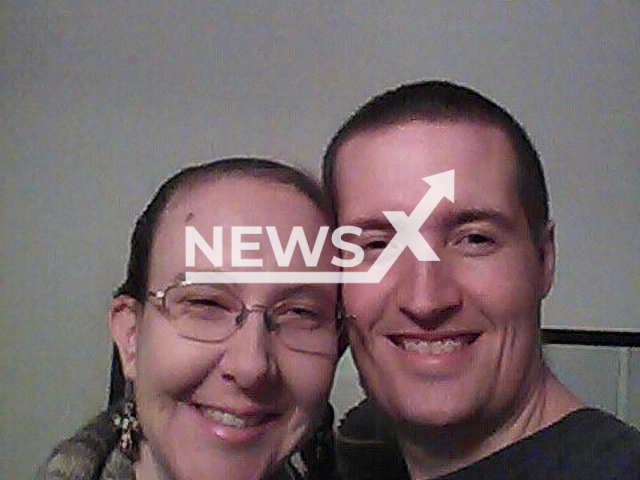 The 37-year-old Adam James Gorski who was arrested for two deaths in Texas, USA on 14th March 2022 pictured with Kimberly Cheny Gorski. Note: Private photo. (@kim.gorski.31/Newsflash)