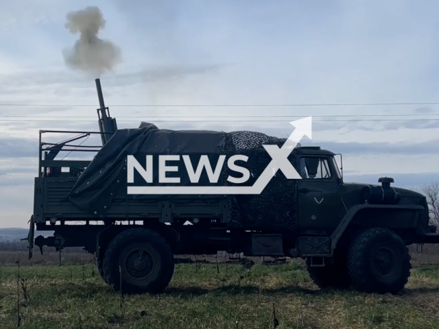 Russian 82mm Vasilyok mortar shoots against Ukrainian troops in Ukraine in undated footage. The footage was released by the Russian Ministry of Defence on Wednesday, Jan. 18, 2023.Note: Picture is screenshot from a video. (@mod_russia_en/Newsflash)