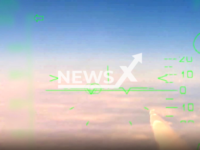 The rocket of the Su-35S fighter flies to its target in Ukraine in undated footage. The footage was released by the Russian Ministry of Defence on Wednesday, Jan. 18, 2023.  Note: Picture is screenshot from a video. (@mil.ru/Newsflash)