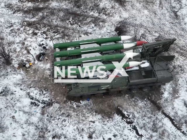 Description: Picture shows Russian Buk air defense system in Ukraine in undated footage. The footage was released by the Russian Ministry of Defence on Wednesday, Jan. 18, 2023. Notes: Picture is screen from a video.(@mil.ru/Newsflash)